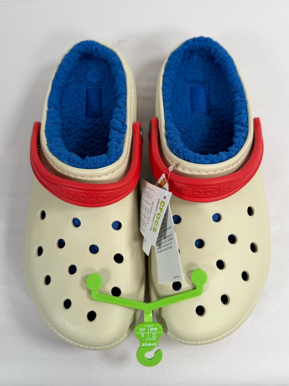 Crocs Classic Lined Clog Slides Red, White, & Blue Men’s Size 13 New
